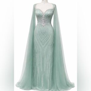 Elegant Handmade Beaded Evening Gown#8 – Size 10